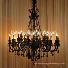 Large black hanging crystal chandelier for hotel 85543